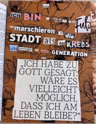 Das Bild zeigt die Gedanken eines Kindes beim Schreiben.